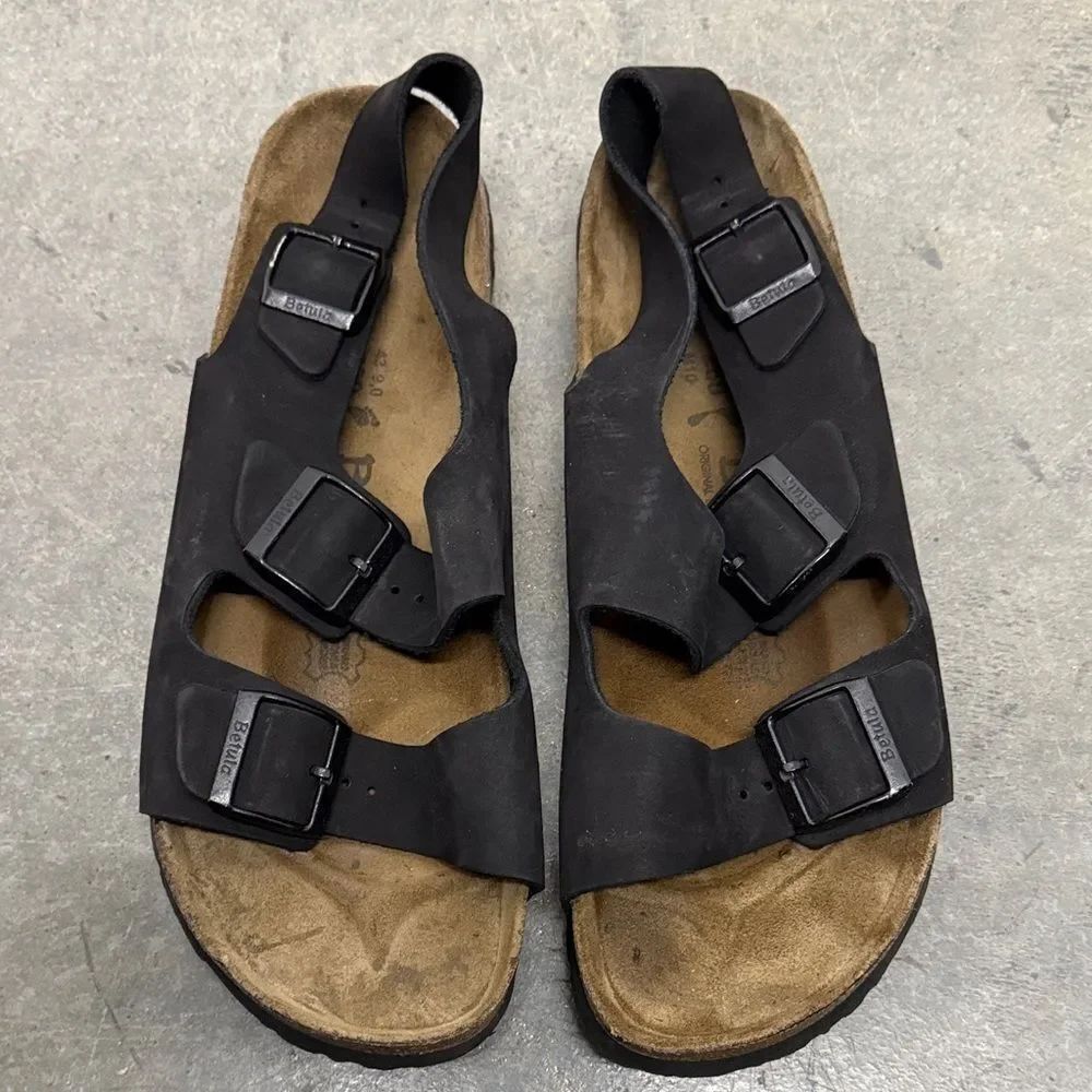 Birkenstock Men's Black Triple-Strap Sandals
